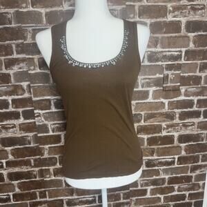 Women’s Poof! L Brown “ Diamonds Are A Girls Best Friends” Tank Top